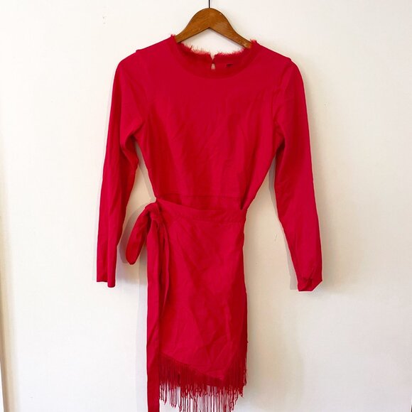 House of Harlow x Revolve Anisha Fringe Dress in Red, Size Medium - Picture 2 of 6
